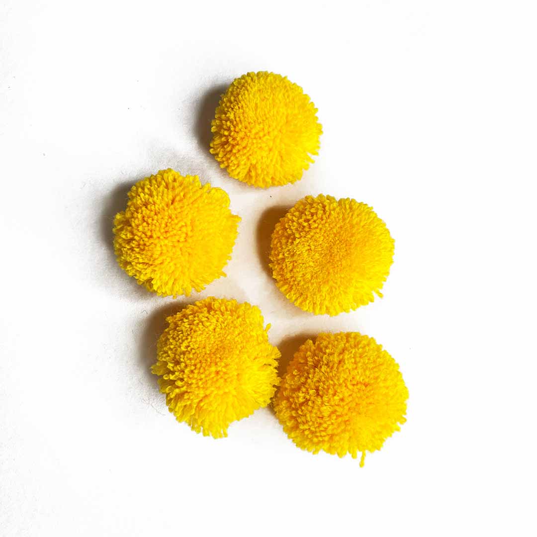 6 Pack 8 Yellow Pom Poms