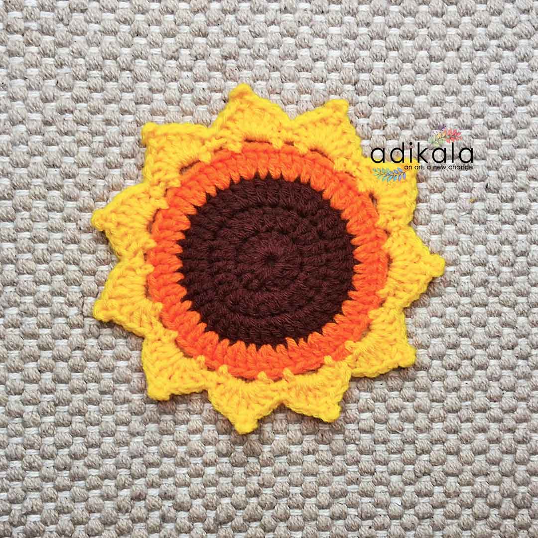 Sunflower Crochet Coasters set Of 4