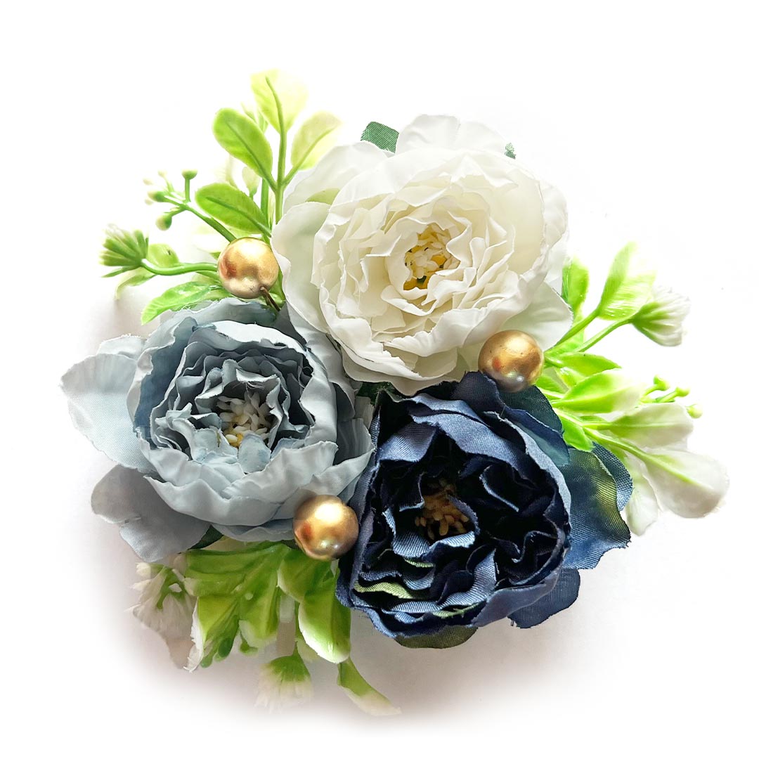 Shade Of Blue 3 Flower Bunch Pack Of 2 Wedding & Home Decoration