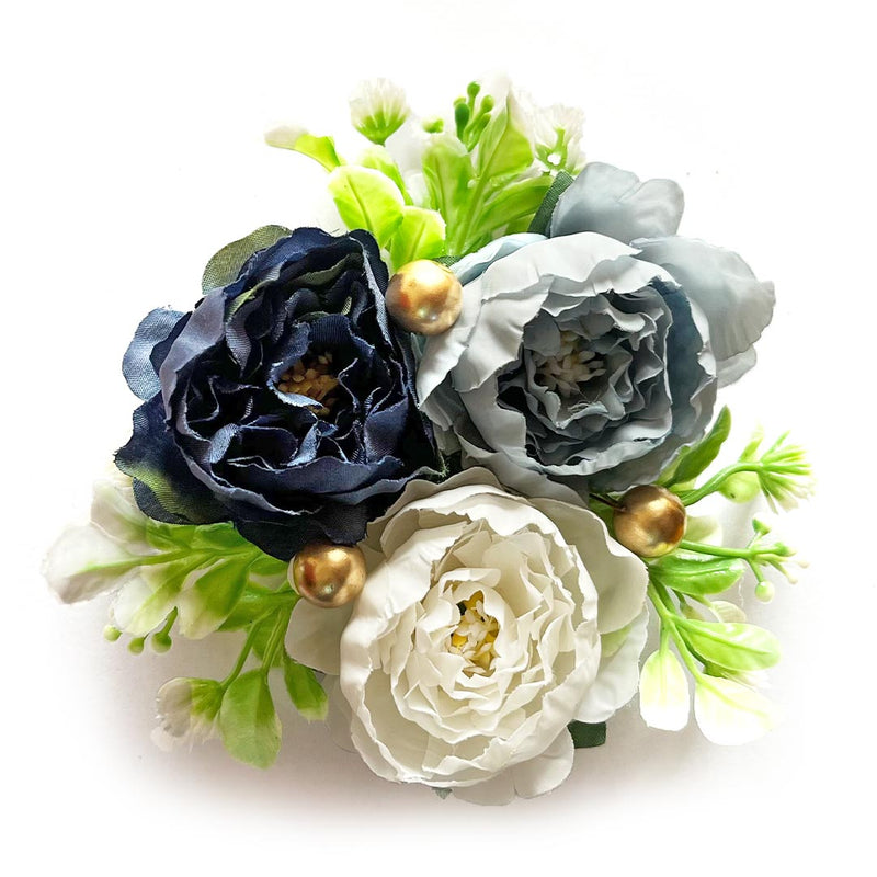 Shade Of Blue 3 Flower Bunch Pack Of 2 Wedding & Home Decoration