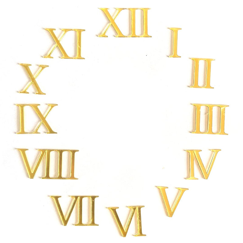 Acrylic Roman Clock Number Set 1-12 for Resin Wall Clock, DIY Art & Craft Clock Accessories 1 Inch Height 2 mm