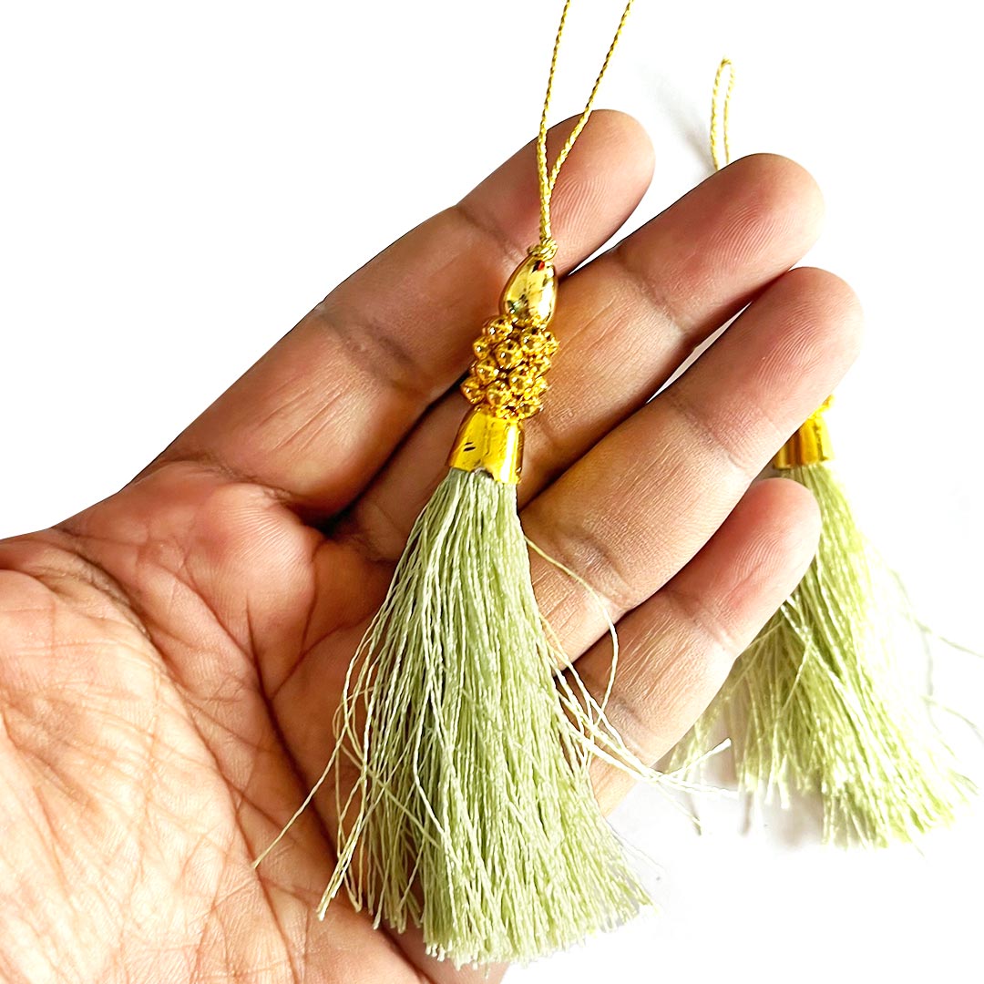 Fancy Silk Beads Tassels Latkan for Perfect Embellishments for Suit, Kurti, Gown, Saree, Blouse, Dupatta, Lehenga & Jewelry, DIY Art & Craft 10CM Pack of 10