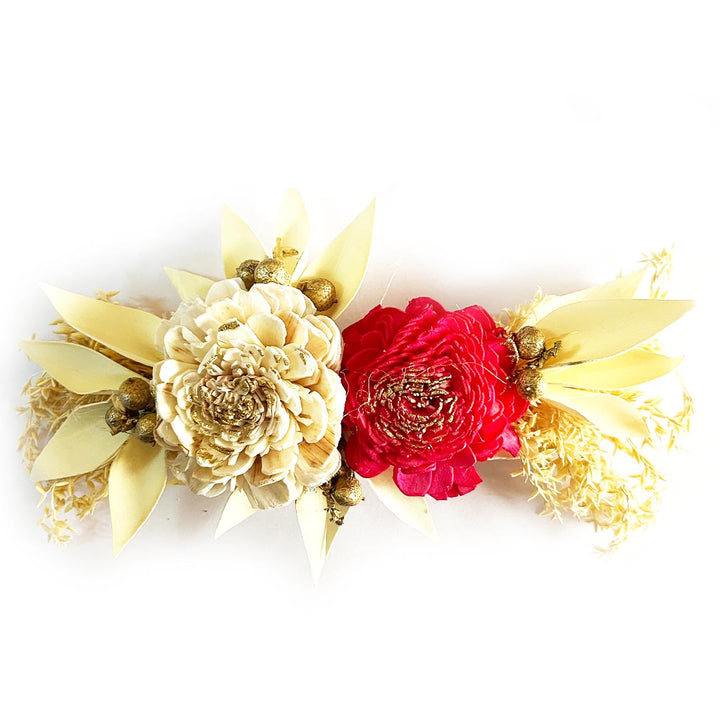 Red & White Sola Wood Flower Bunch Set of 2