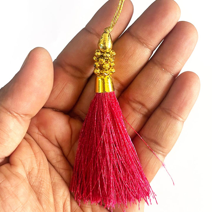 Fancy Silk Beads Tassels Latkan for Perfect Embellishments for Suit, Kurti, Gown, Saree, Blouse, Dupatta, Lehenga & Jewelry, DIY Art & Craft 10CM Pack of 10