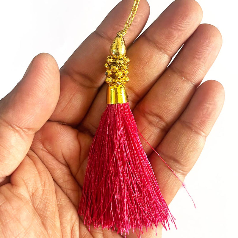 Fancy Silk Beads Tassels Latkan for Perfect Embellishments for Suit, Kurti, Gown, Saree, Blouse, Dupatta, Lehenga & Jewelry, DIY Art & Craft 10CM Pack of 10