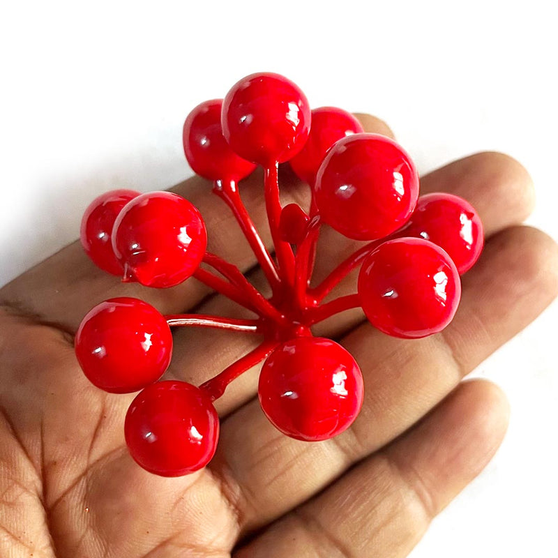 Christmas Red Color Berries Filler Set Of 5