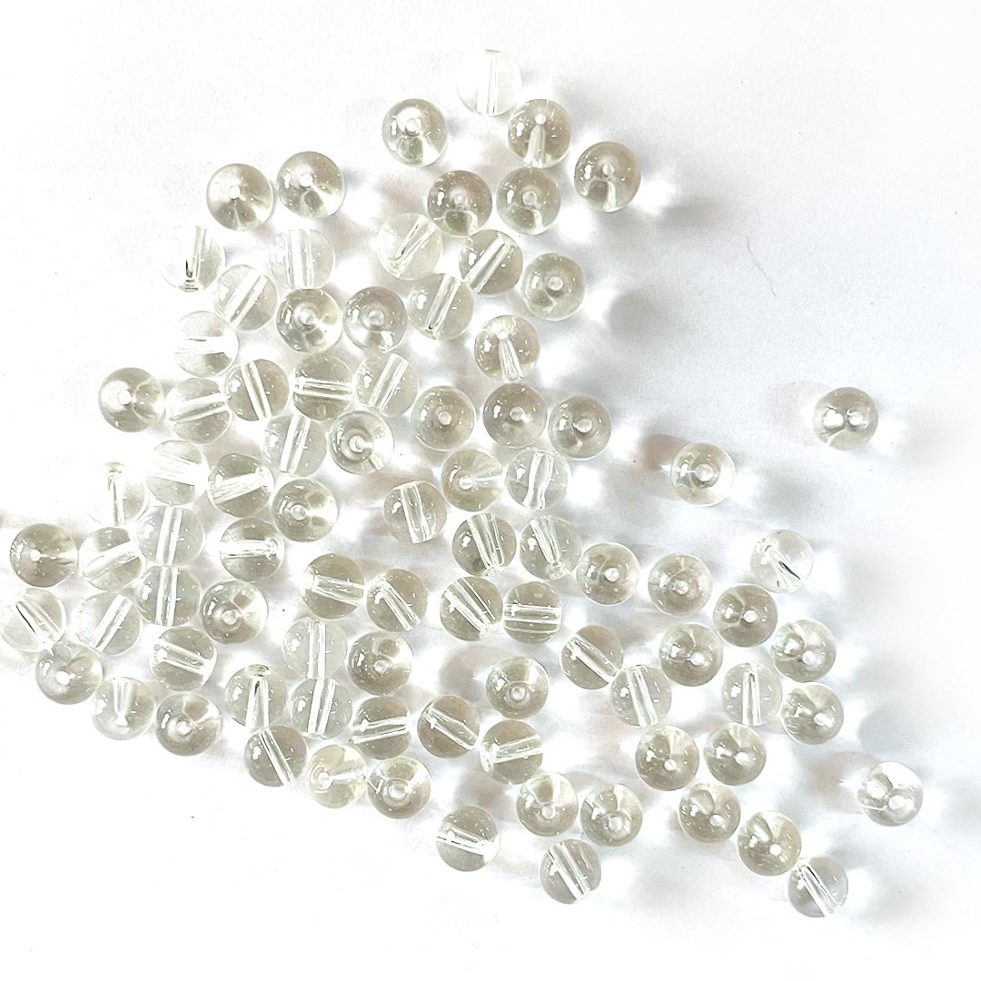 Clear Color Glass Beads For Jewelry & Bracelet Making 10 mm