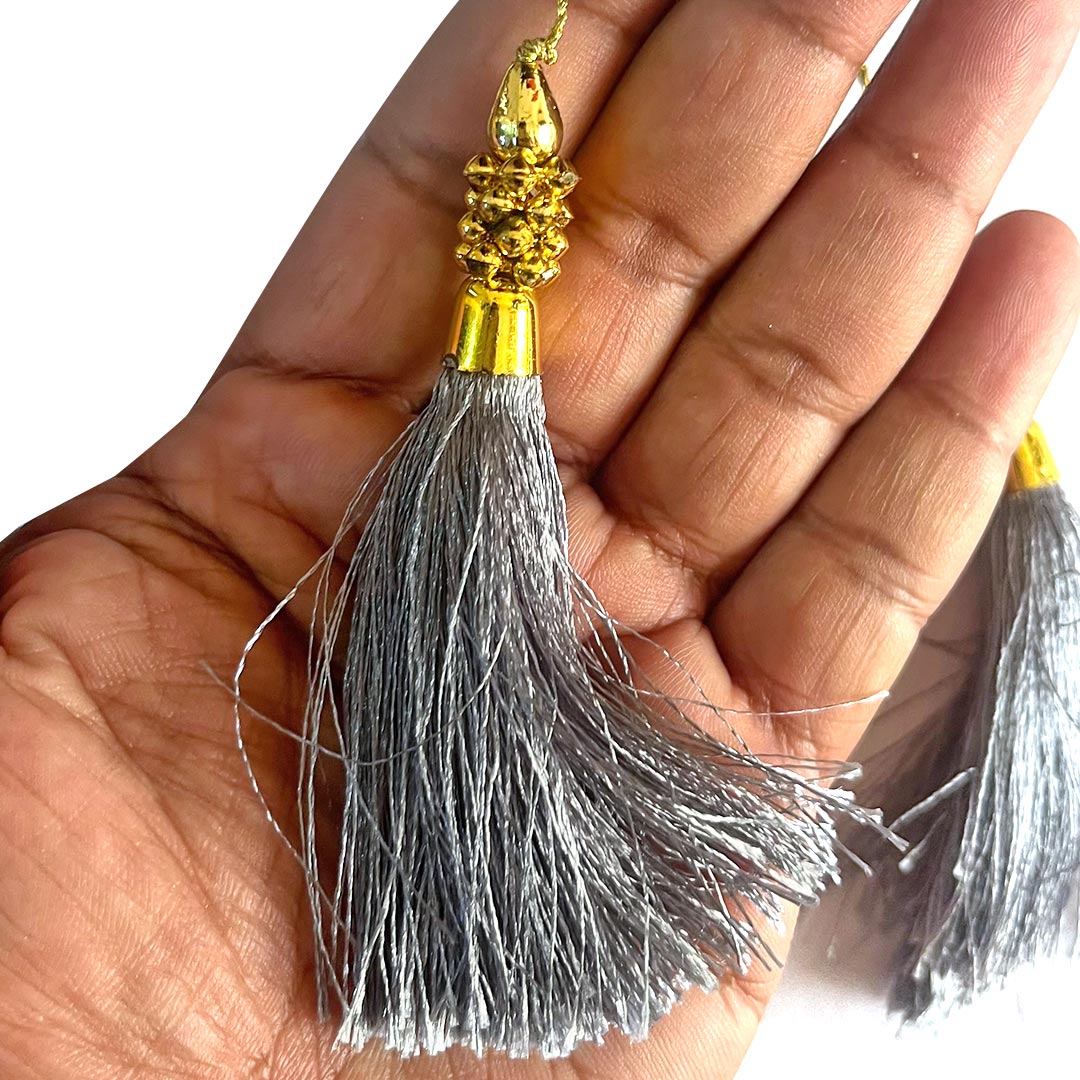 Fancy Silk Beads Tassels Latkan for Perfect Embellishments for Suit, Kurti, Gown, Saree, Blouse, Dupatta, Lehenga & Jewelry, DIY Art & Craft 10CM Pack of 10