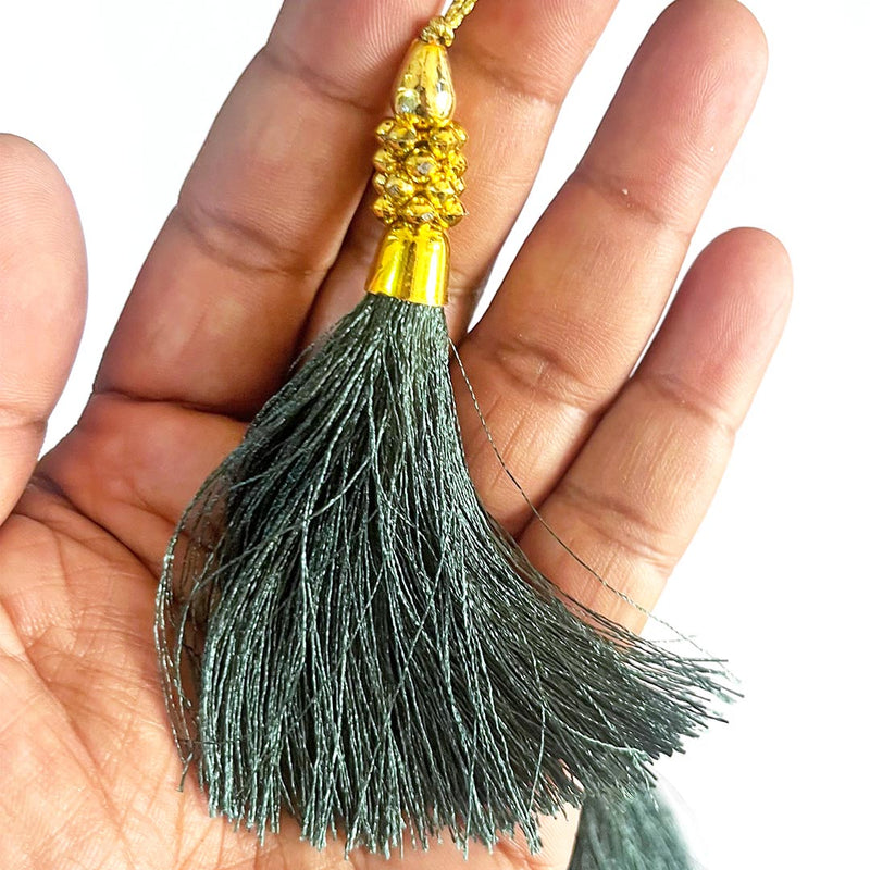 Fancy Silk Beads Tassels Latkan for Perfect Embellishments for Suit, Kurti, Gown, Saree, Blouse, Dupatta, Lehenga & Jewelry, DIY Art & Craft 10CM Pack of 10