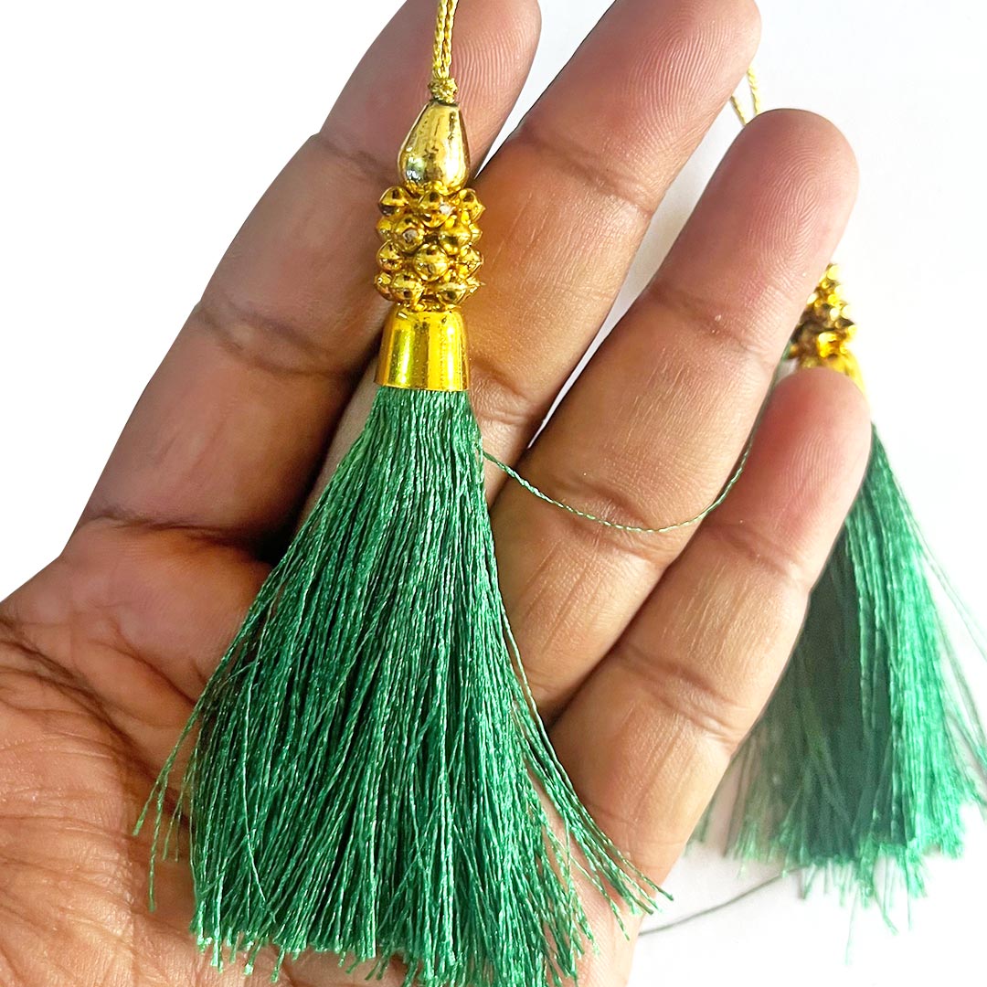 Fancy Silk Beads Tassels Latkan for Perfect Embellishments for Suit, Kurti, Gown, Saree, Blouse, Dupatta, Lehenga & Jewelry, DIY Art & Craft 10CM Pack of 10