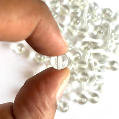 Clear Color Glass Beads For Jewelry & Bracelet Making 10 mm