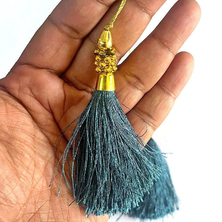 Fancy Silk Beads Tassels Latkan for Perfect Embellishments for Suit, Kurti, Gown, Saree, Blouse, Dupatta, Lehenga & Jewelry, DIY Art & Craft 10CM Pack of 10