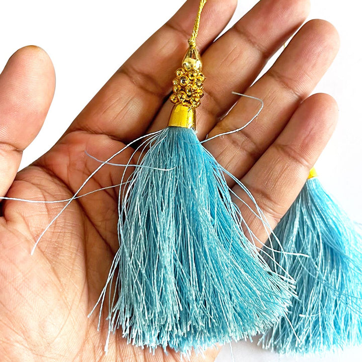 Fancy Silk Beads Tassels Latkan for Perfect Embellishments for Suit, Kurti, Gown, Saree, Blouse, Dupatta, Lehenga & Jewelry, DIY Art & Craft 10CM Pack of 10