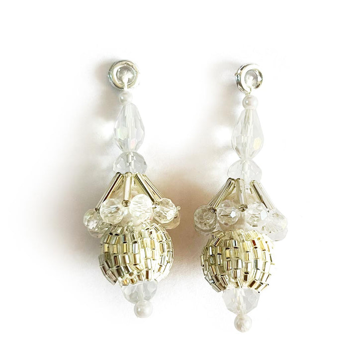 Jhumka Style Silver Cutdana Beads & Nalki Hanging Tassels Set Of 2