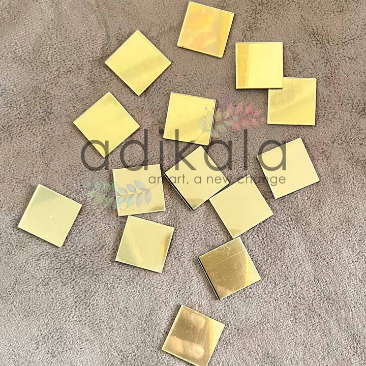 Square Shape Acrylic Golden Mirror Pack Of 100 Pc