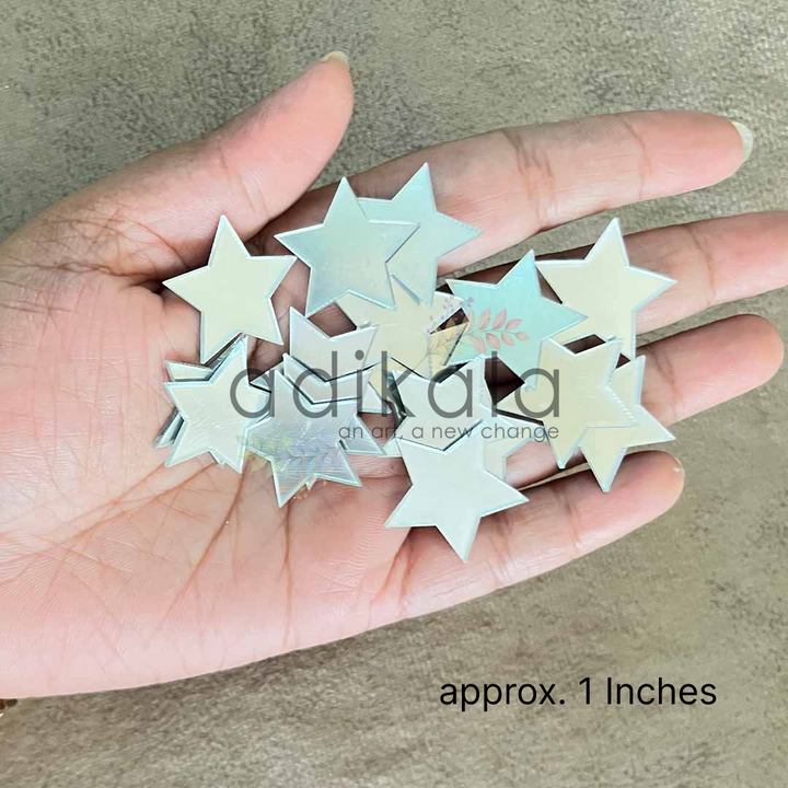 Star Shape Acrylic Silver Mirror Pack Of 100 Pc