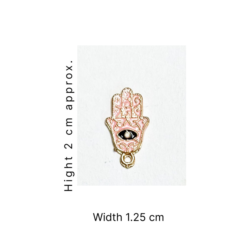 Peach Color Hamsa hand | Hamsa Hand | Hamsa Hand Metal Charm | Metal Charm | Hanging Charm | Peach Hamsa | Hamsa Hand Charm | Decoration | Craft | Art | Hobby | Hobby Craft | Hobby India | Evil Eye | Adikala