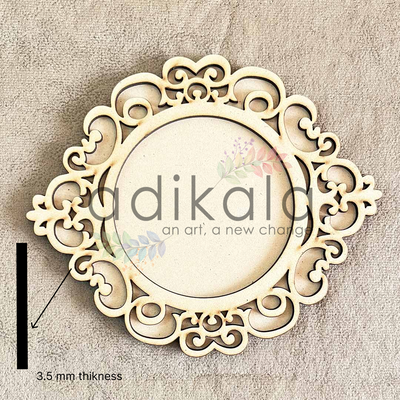 Designer platter Mdf Base | Platter Base | Mdf Cutouts | Platter design | Mdf Cutouts | Cutouts For Design | Mdf | Laser Cutting Design | Floral Design | Womens Craft Making Product | Adikala Craft Store | Craft Store Near Me | Craft Shop | Hobby Craft | Hobby India | Adikala