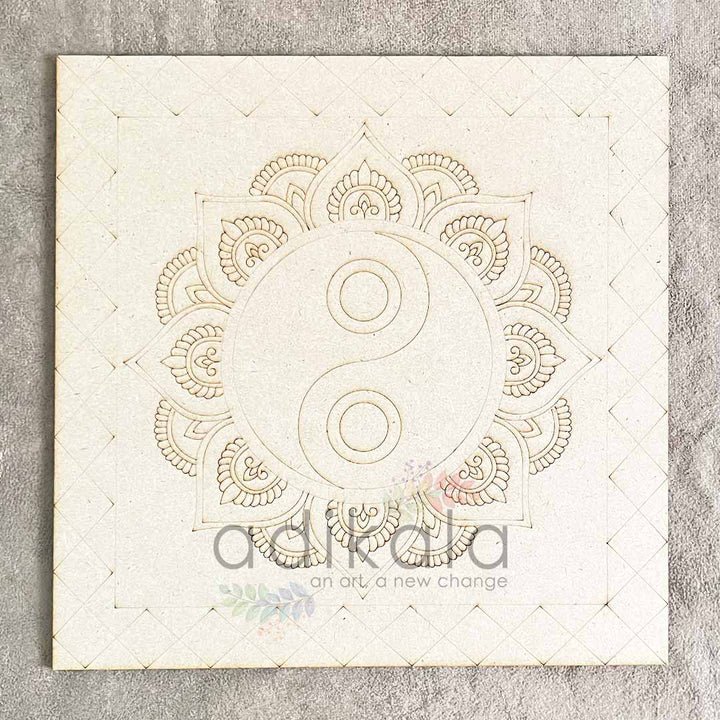 Sqquare Mandala Engraved Design Wall Planque Base For Lippon Art