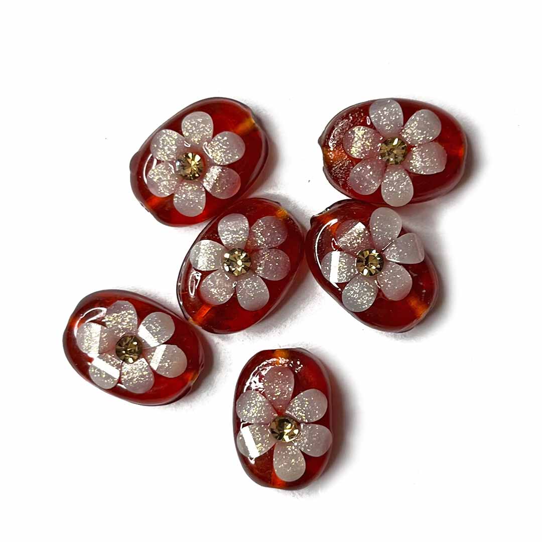 Red Color Button | Jarkan | Oval Shape Button | Button Set of 10 | White Flower Button | Fancy Buttons | Dress Making button | Round Shape Button | Buttons | Dress making Button | Beautiful Button | Hobby Craft | Adikala craft Store | Adikala India | Adikala