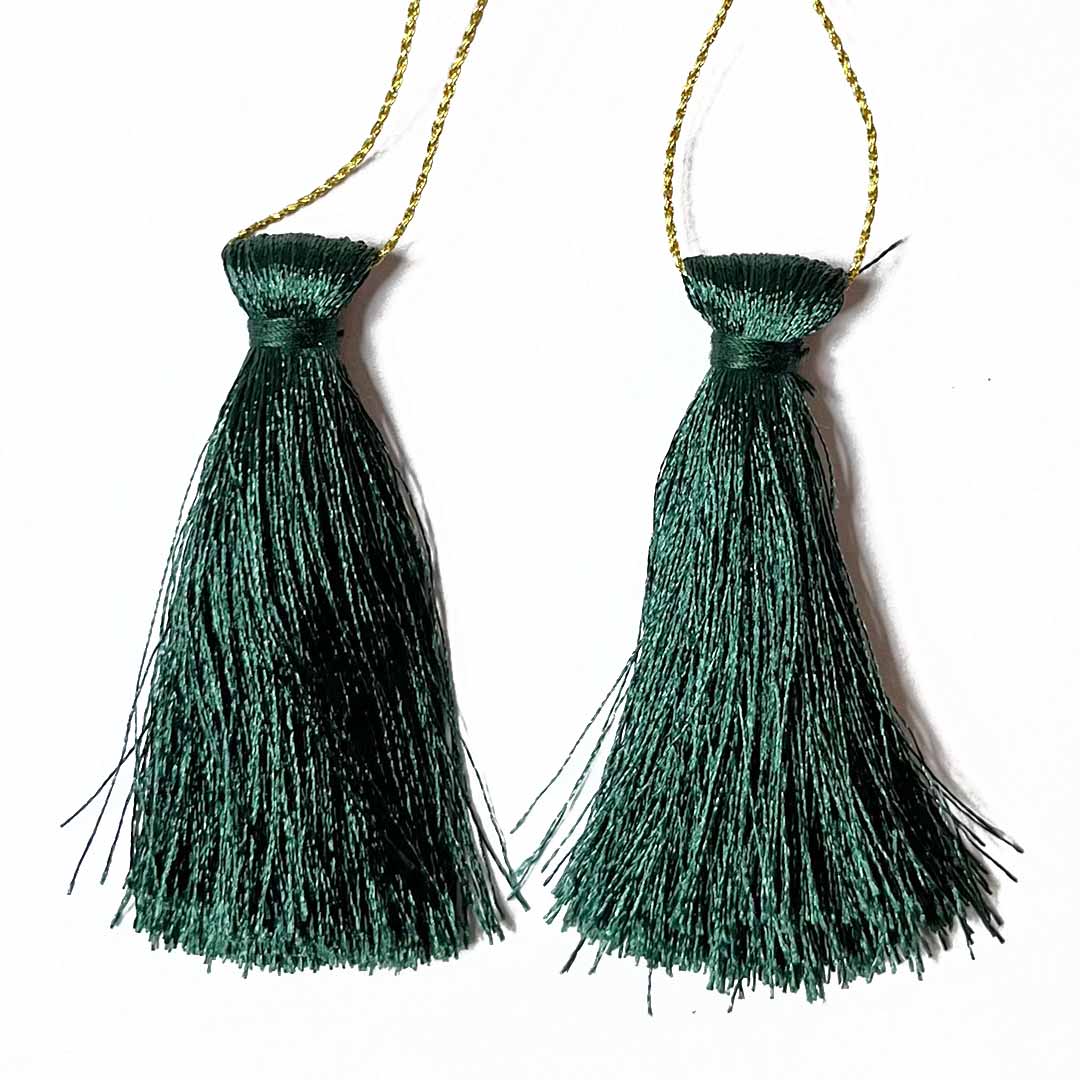 Dark Green Tassels Pack Of 5