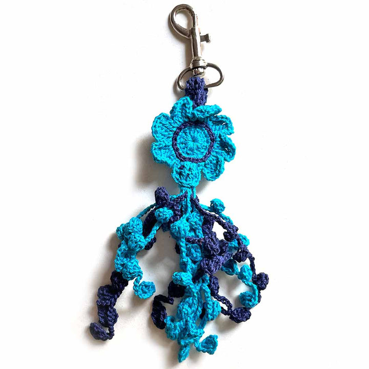 Light Blue & Dark Blue Color Bag Charm With Lobster