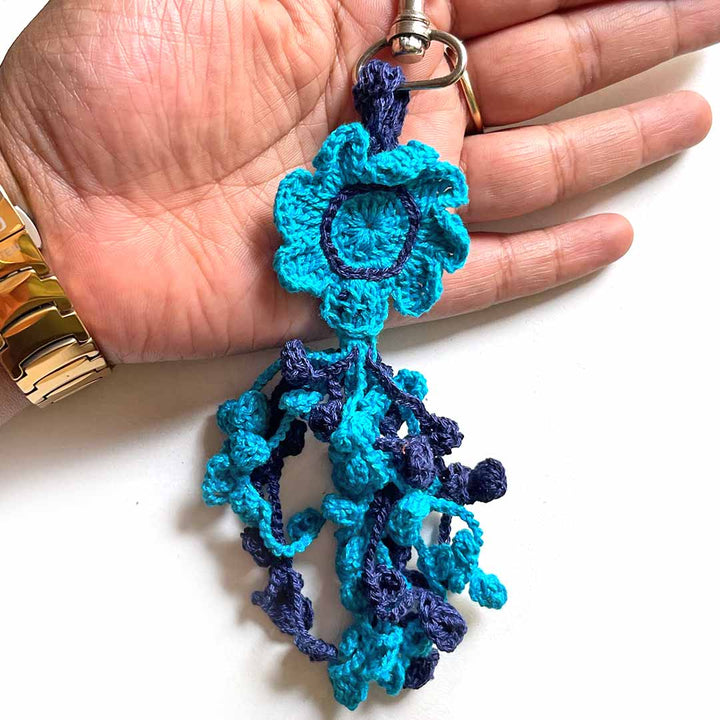 Light Blue & Dark Blue Color Bag Charm With Lobster