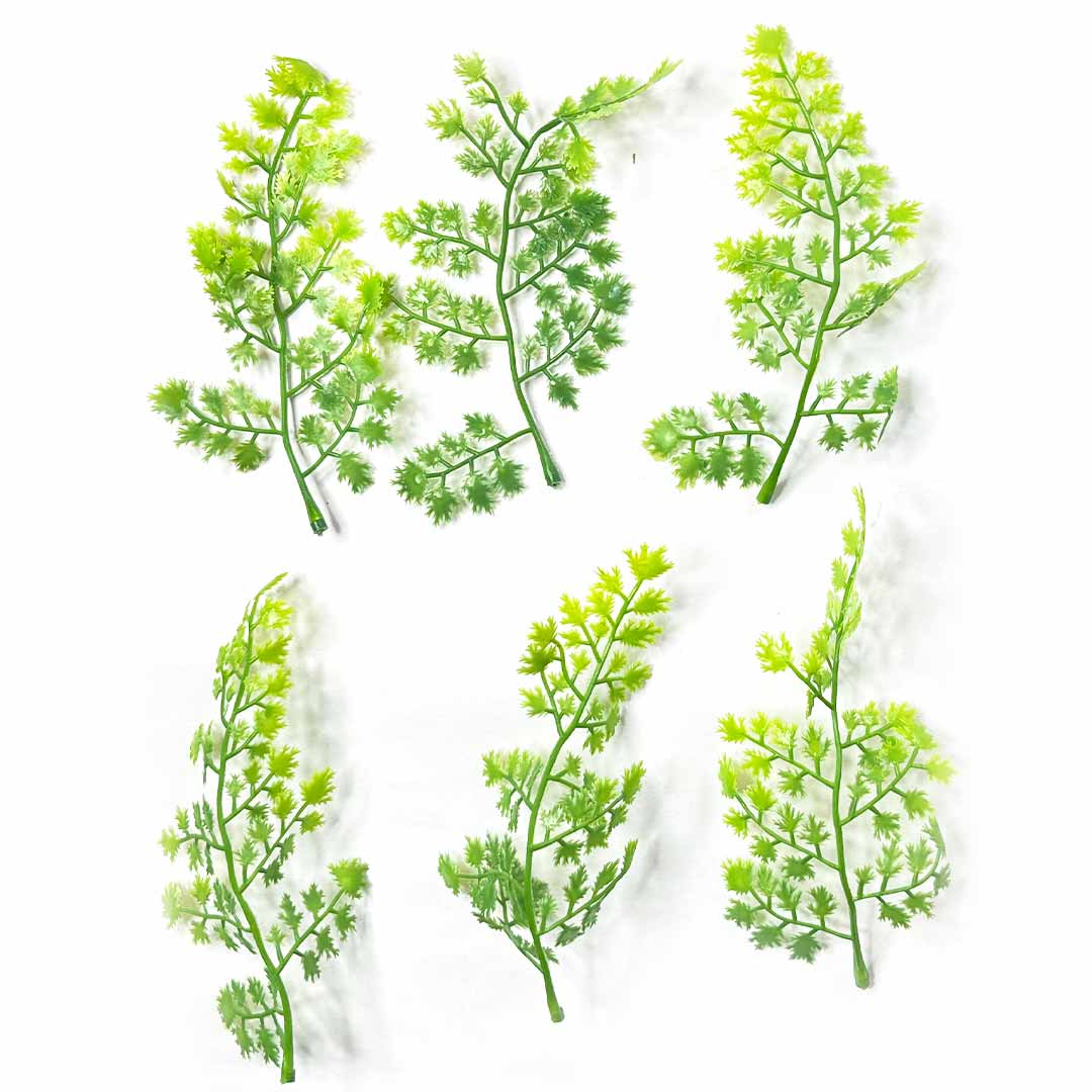 Green Fern | Green And Yellow Fern | Yellow Dense Maidenhair Fern Leaves | Green Dense Maidenhair Fern Leaves | Leaves Pack Of 12 | Leaves | Dense Leaves | Leaves Fern | Decoration | Craft Making | Art Craft | Product Making | Artificial Plant Making | Adikala