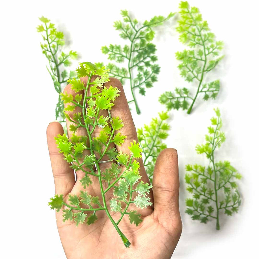 Green Fern | Green And Yellow Fern |  Yellow Dense Maidenhair Fern Leaves |  Green Dense Maidenhair Fern Leaves | Leaves Pack Of 12 | Leaves | Dense Leaves | Leaves Fern | Decoration | Craft Making | Art Craft | Product Making | Artificial Plant Making | Adikala 