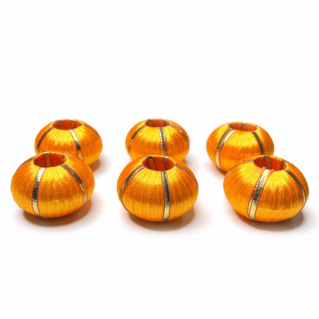 Big Size Orange Color Beads Pack Of 10