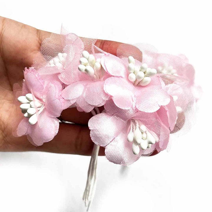 baby Pink Color Flower | Tissue flower | Satin Flower | Flower Bunches | Bunches Sets of 2 | Bunches | Artificial Flower | artificial | Wedding Decoration | Functions | Craft | Hobby | paper Craft | Roses Flowers | Adikala | Adikala Craft Store