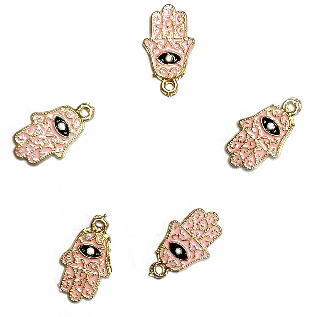 Peach Color Hamsa hand | Hamsa Hand | Hamsa Hand Metal Charm | Metal Charm | Hanging Charm | Peach Hamsa | Hamsa Hand Charm | Decoration | Craft | Art | Hobby | Hobby Craft | Hobby India | Evil Eye | Adikala