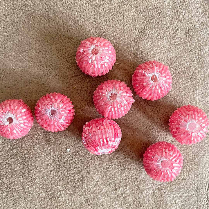 Pink Color Katdana Beads Pack Of 10