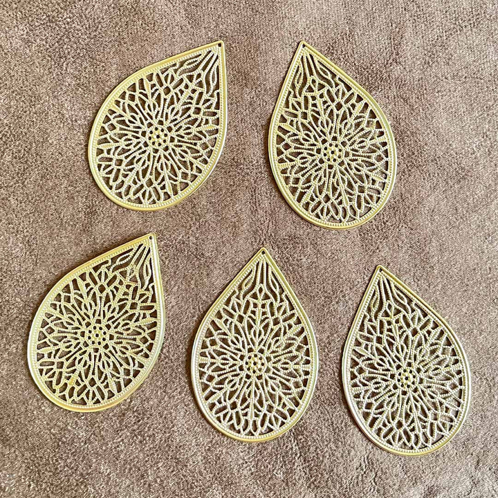 Lotus Leaf Full Cutwork Golden Patra Pack Of 20