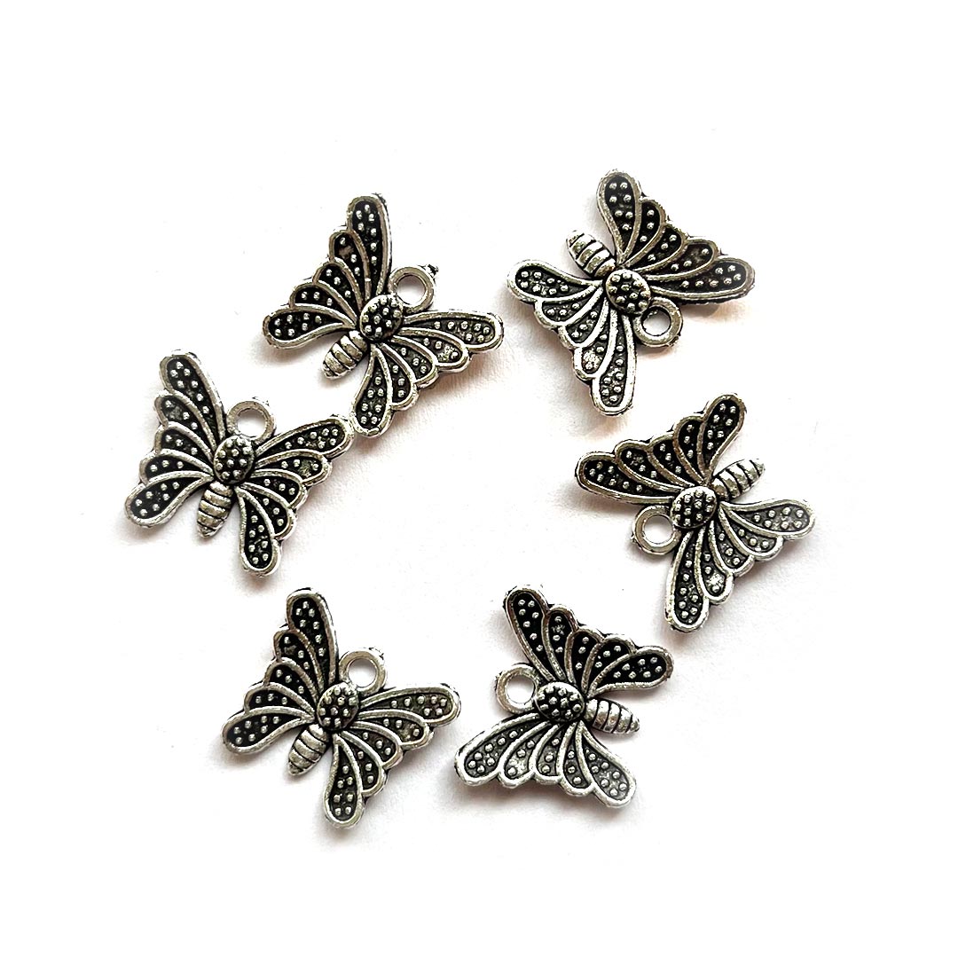 Cute Butterfly Shape Oxidised Buttons Set Of 10 For Suit Sari & DIY