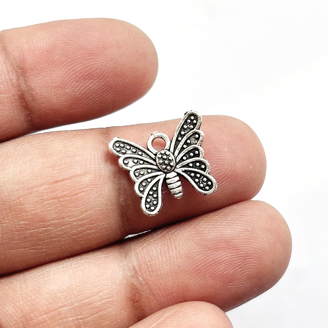 Cute Butterfly Shape Oxidised Buttons Set Of 10 For Suit Sari & DIY