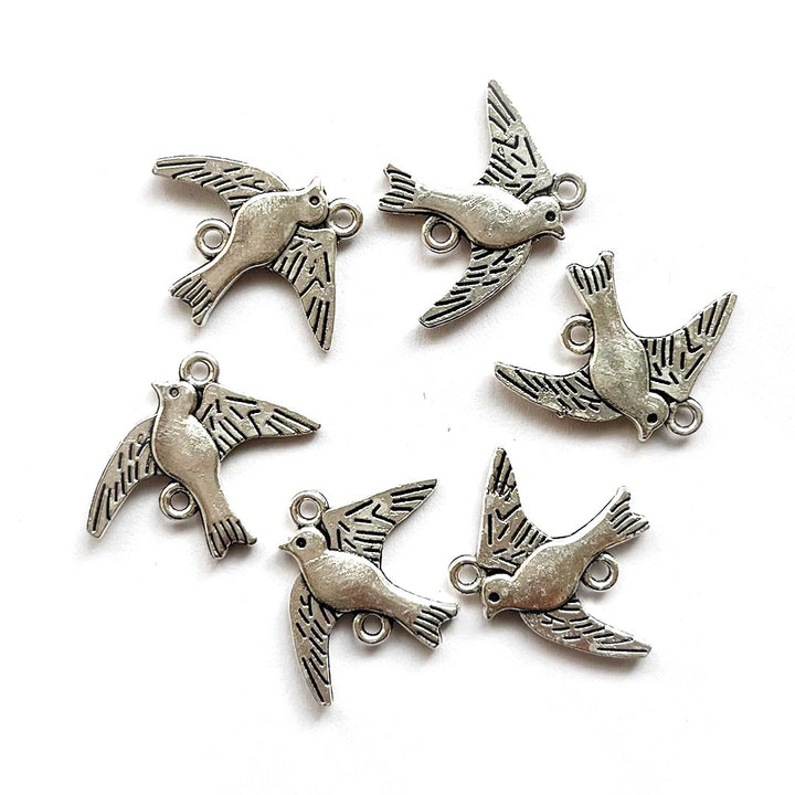 Cute Bird Shape Oxidised Buttons Set Of 10 For Suit Sari & DIY