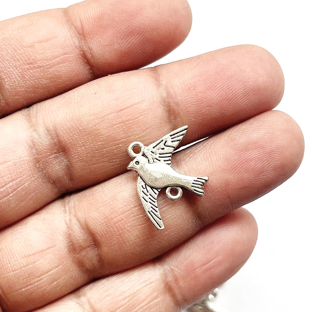 Cute Bird Shape Oxidised Buttons Set Of 10 For Suit Sari & DIY