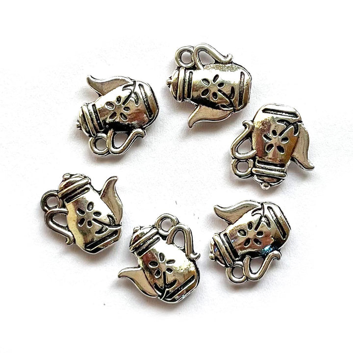 Cute Kettle Shape Oxidised Buttons Set Of 10 For Suit Sari & DIY