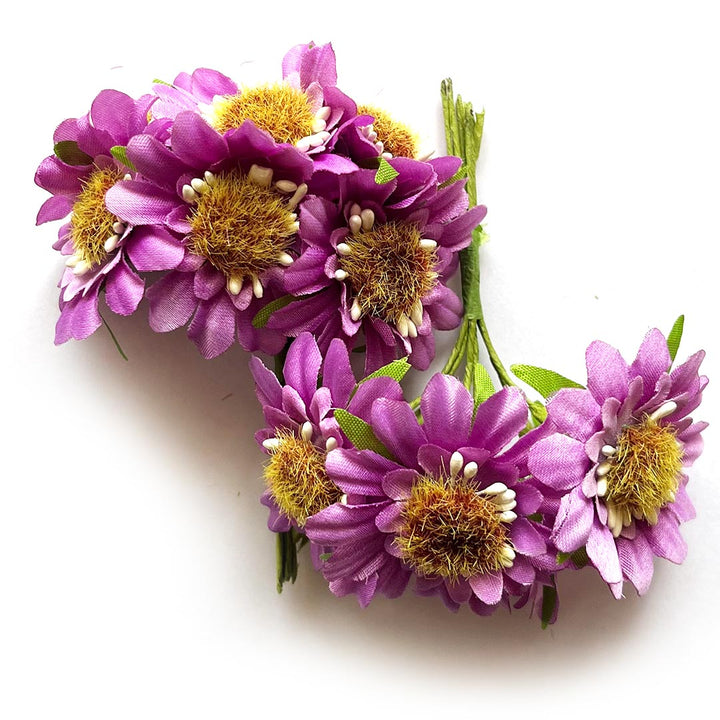 Purple Color Sunflower Bunch 2 Of 12 PCS.