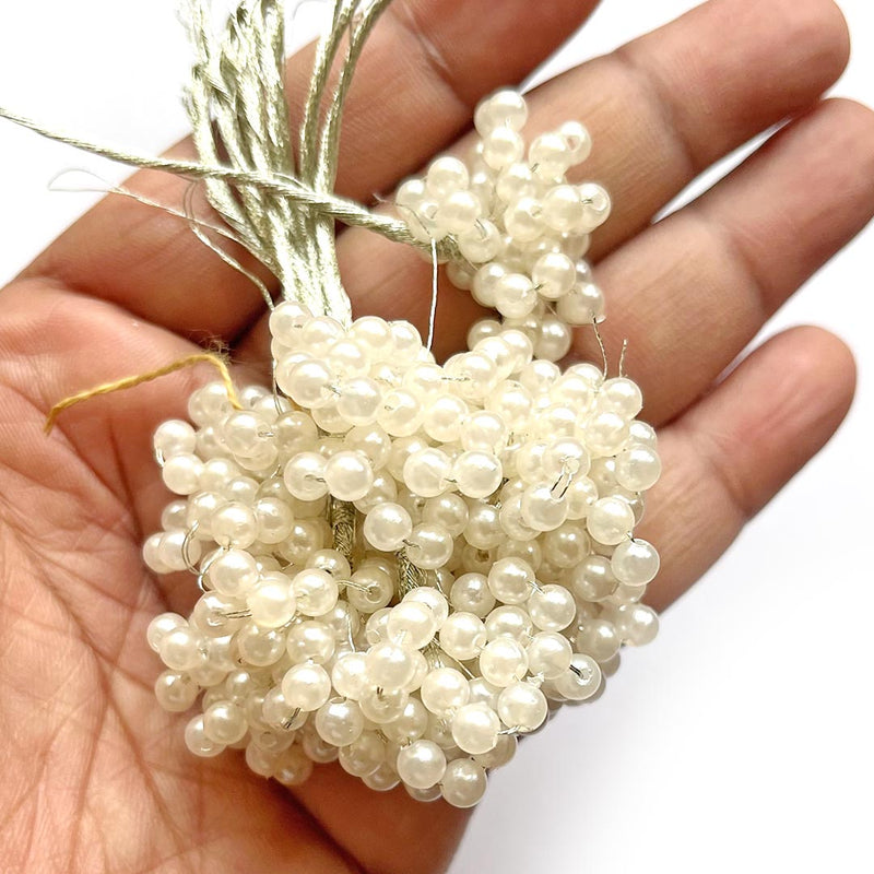 White Beads Hanging/Tassels Pack Of 10