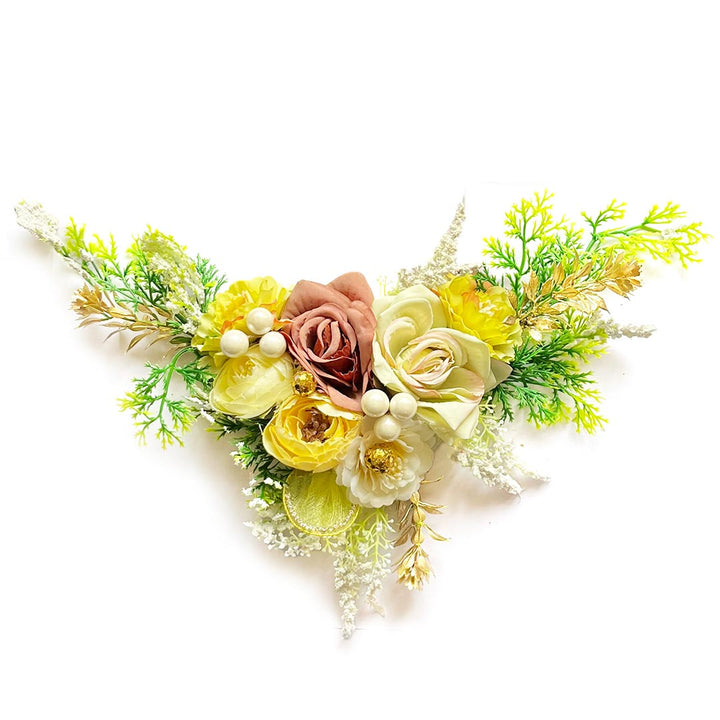 Big Size Brown & Pista Green Flower Bunch Pack Of 2 for Trousseau, Gift & Hamper Packaging, Wedding & Festive Decoration