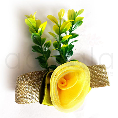 Yellow Tissue Flower Bunch Pack Of 4 For Wedding & Home Decoration