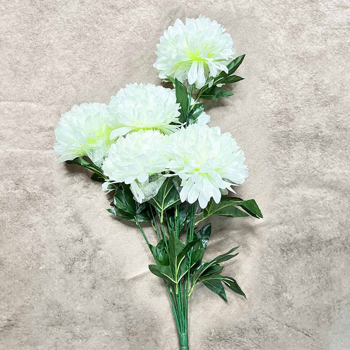 Cream Color Silk Chrysanthemum Bush Flower Bunch