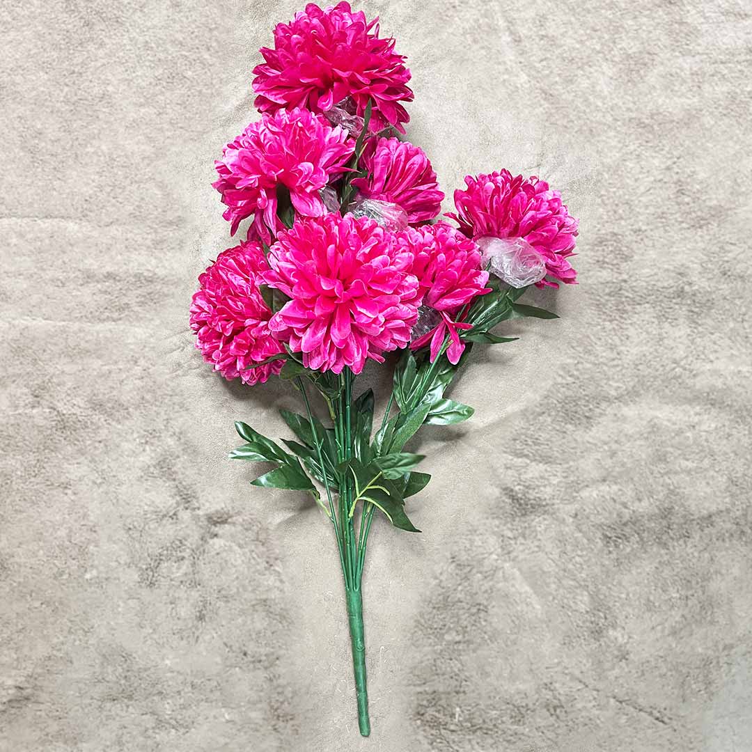 Rani Pink Color Silk Chrysanthemum Bush Flower Bunch