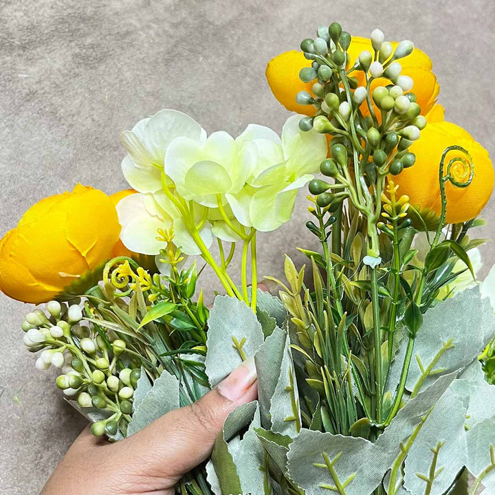 Orange & Cream Color Peony Flower Bunch