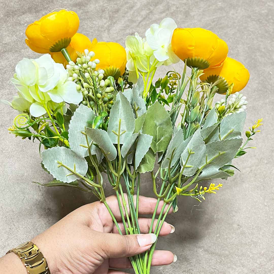 Orange & Cream Color Peony Flower Bunch