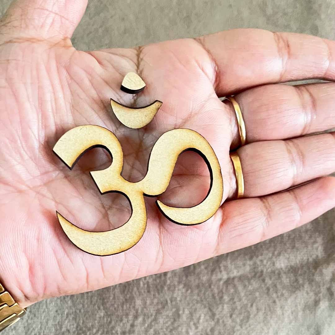 Om MDF Cutout Design Set of 10