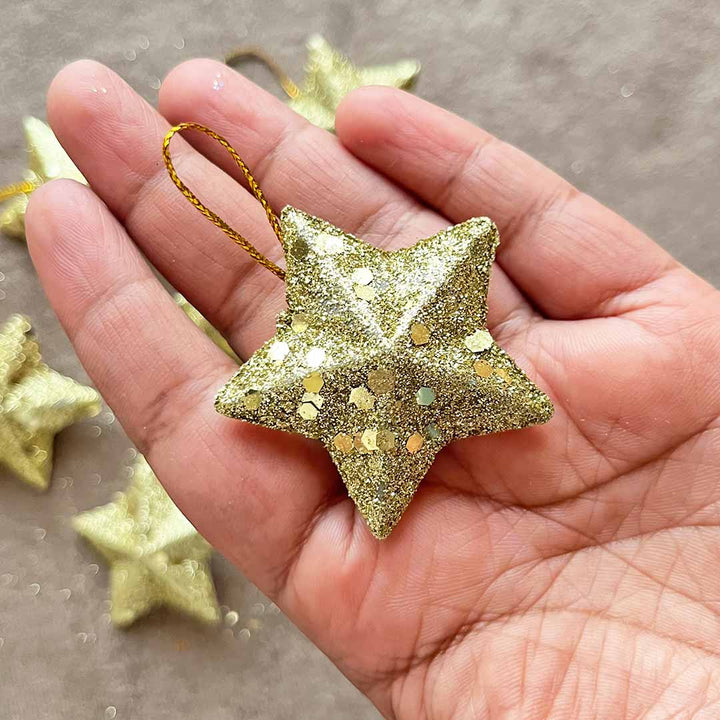 Golden Color 3d Stars Pack Of 6