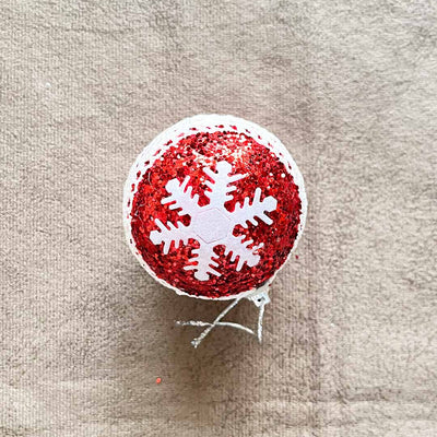 Red & White Color Christmas Bauble Pack Of 6